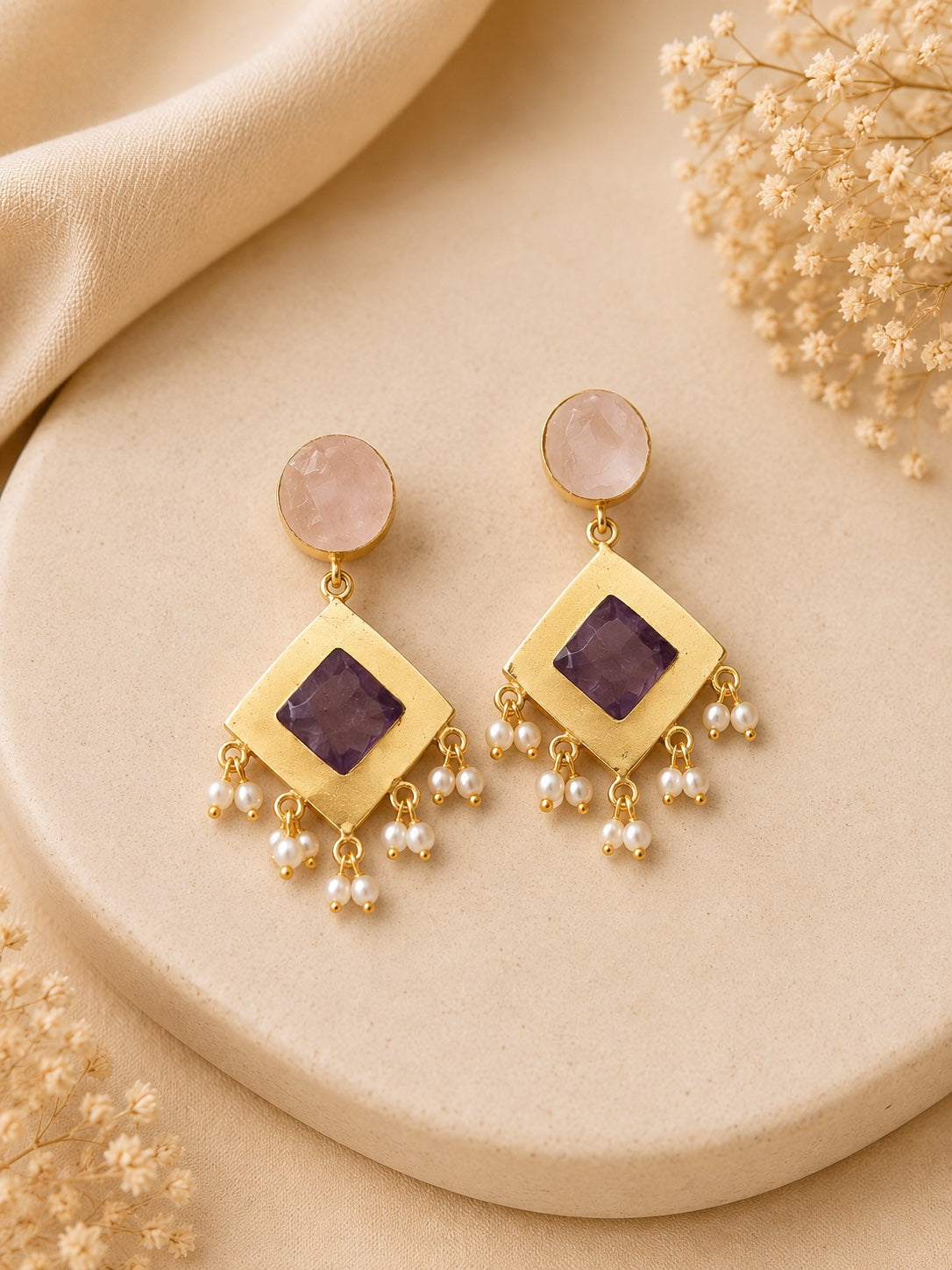 Amethyst Bloom Earrings | BlissByTakshvi