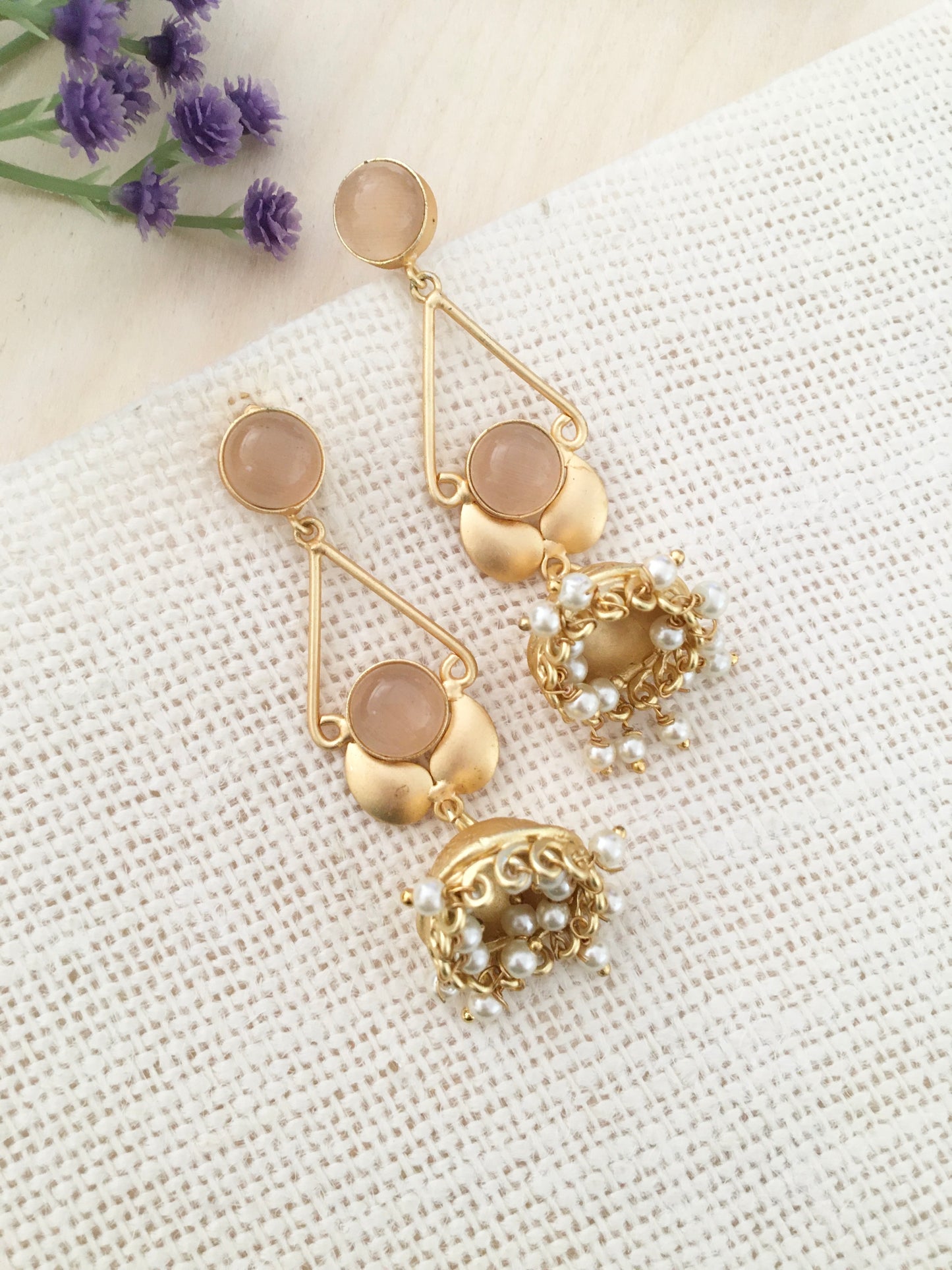 Stone Jhumka Earrings