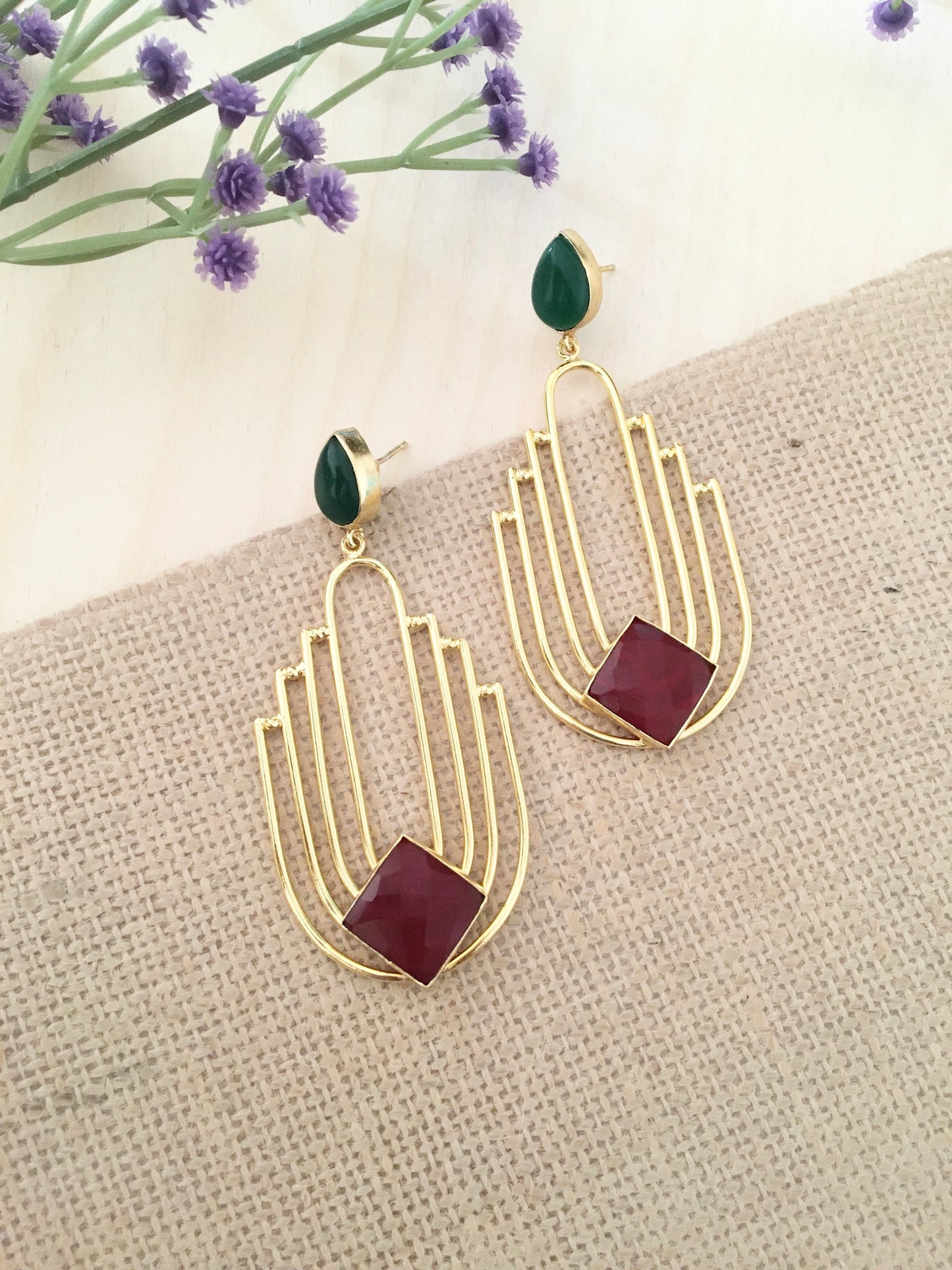Pragya Golden Statement Earrings