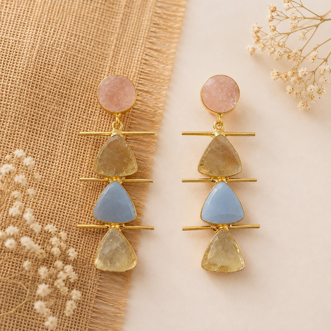 Nidhi Pastel Artisan Geo Earrings