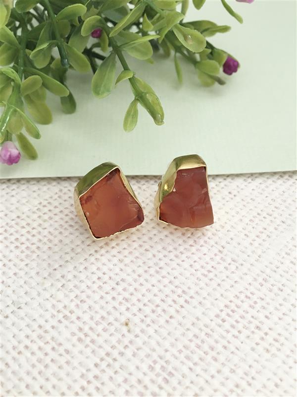 Geometric Bezel Stud Earrings