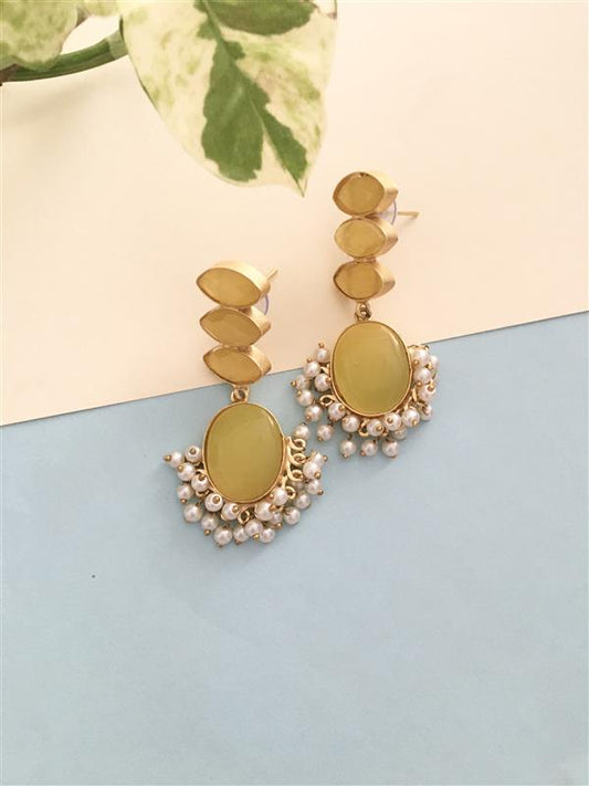 Glass Stone Traditional Drop Earring