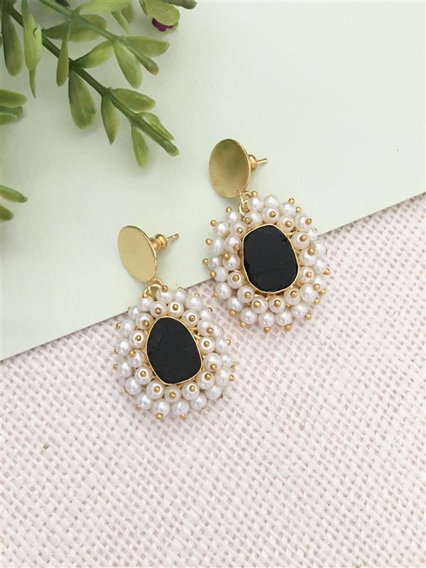 Lattice Pearl Drop Earrings