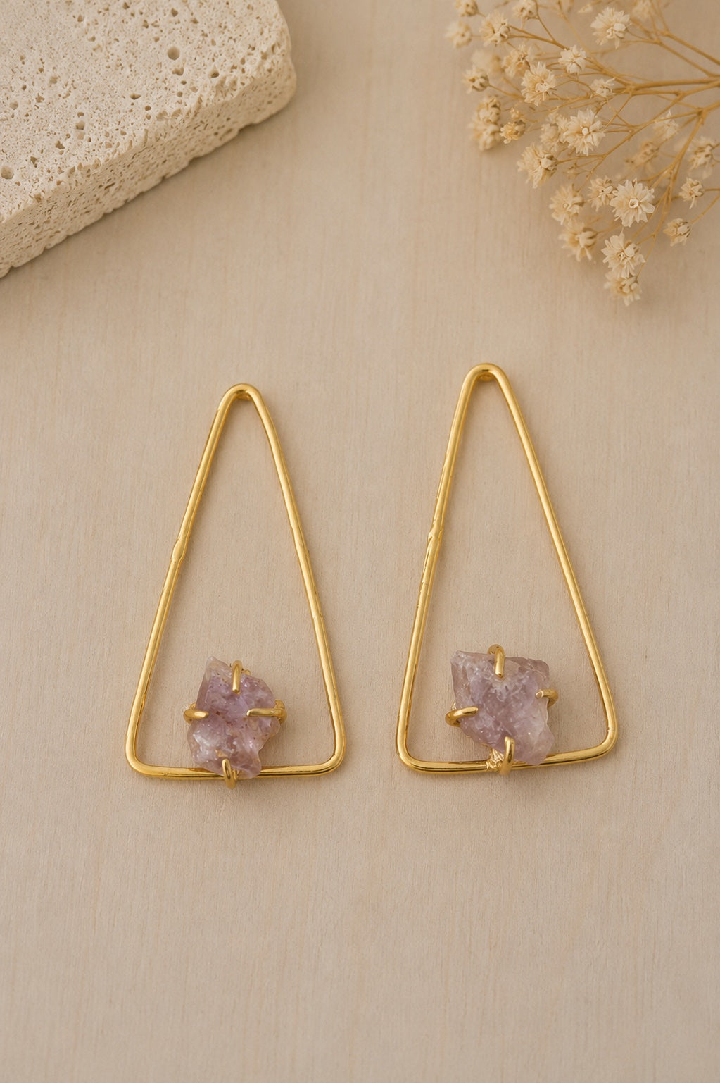 Amethyst Prism Statement Earrings