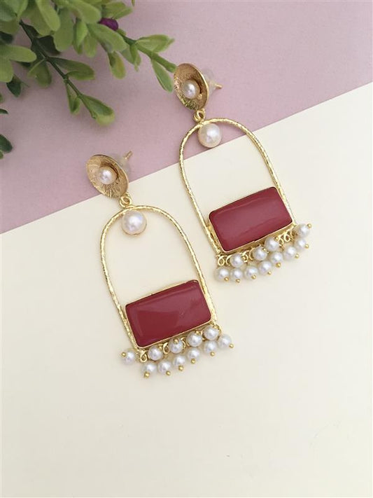 Meera Hanging Pearl Drop Earring