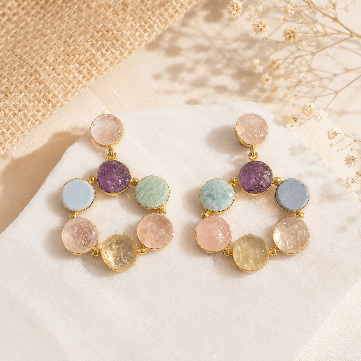 Tira Pastel Mosaic Hoop Earrings