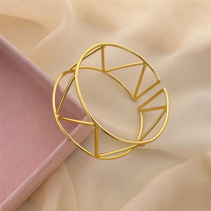 Brass Zig Zag Broad Bangle