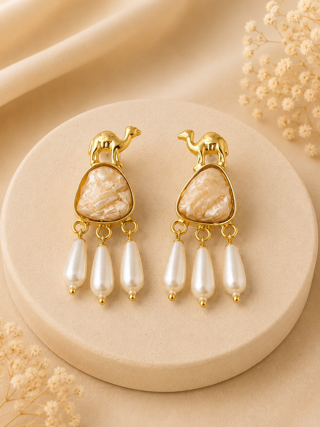 Desert Caravan Pearl Drop Earrings
