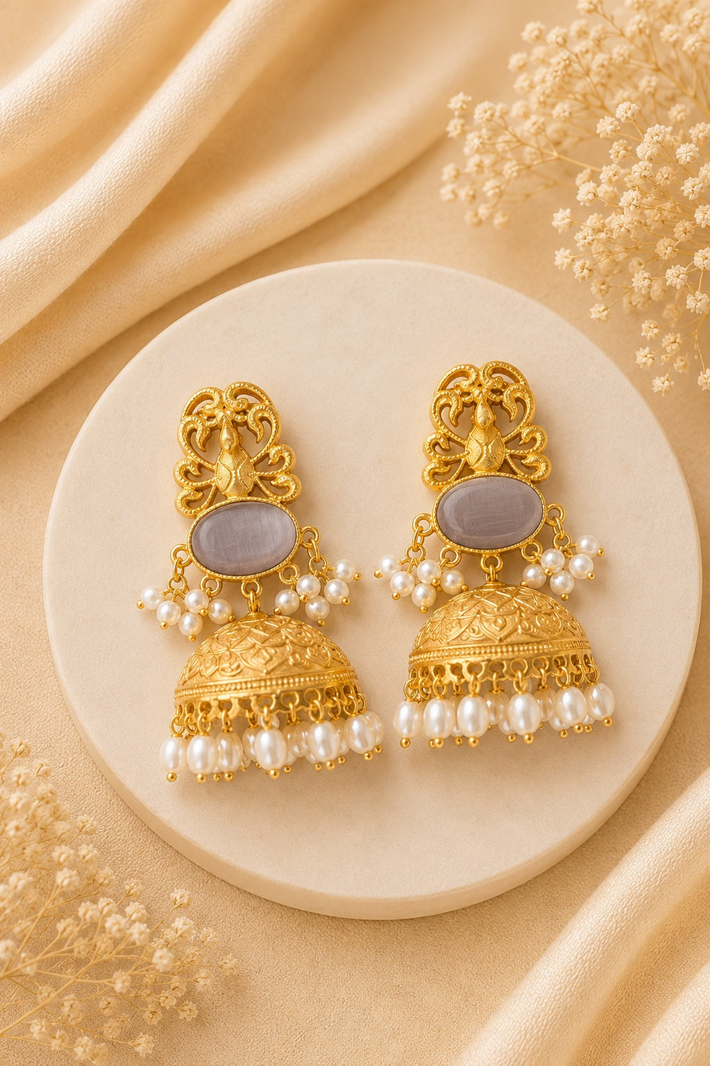 Aarini Pearl Jhumka Earrings