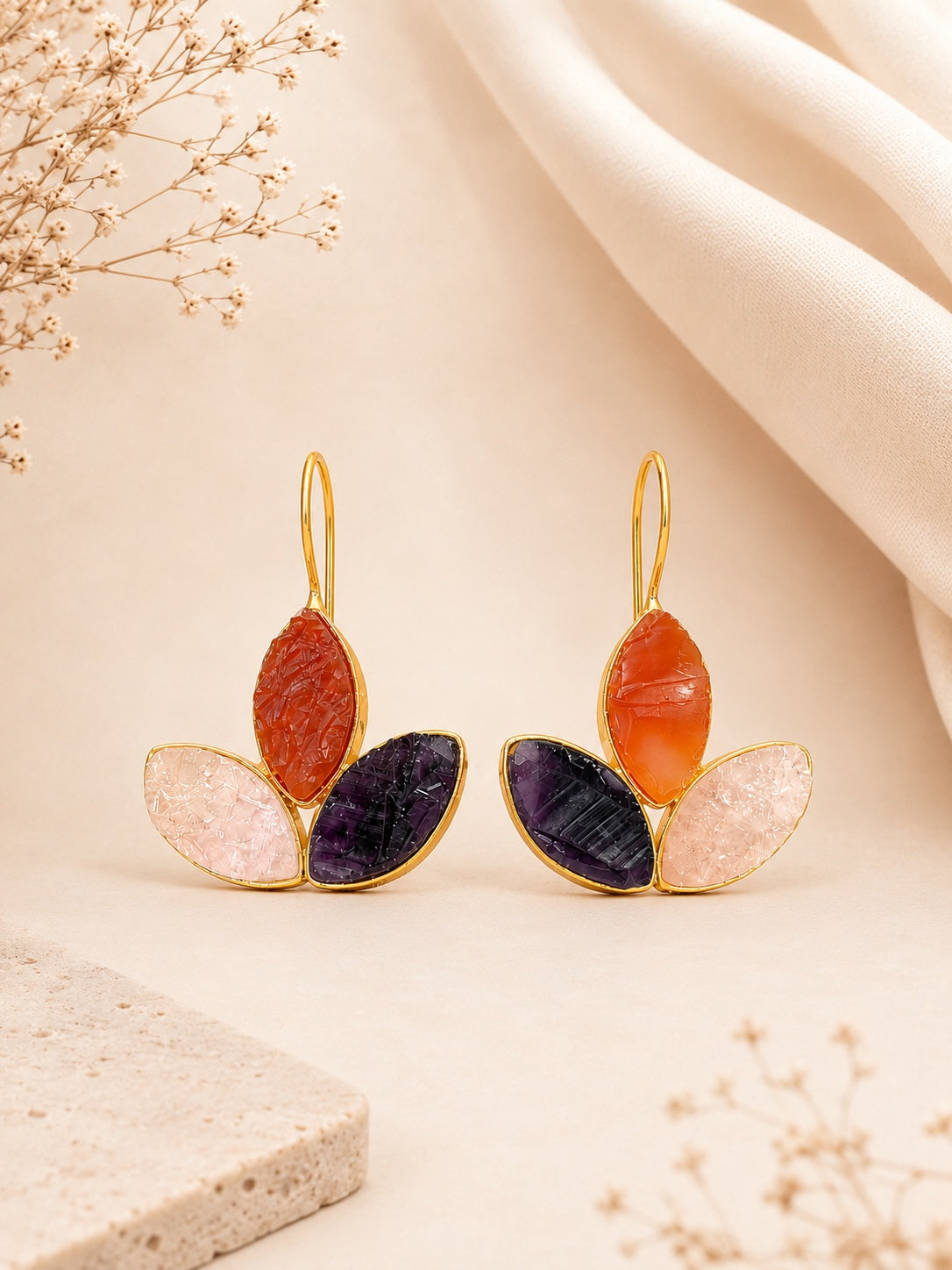 Petal Mosaic Drop Earrings