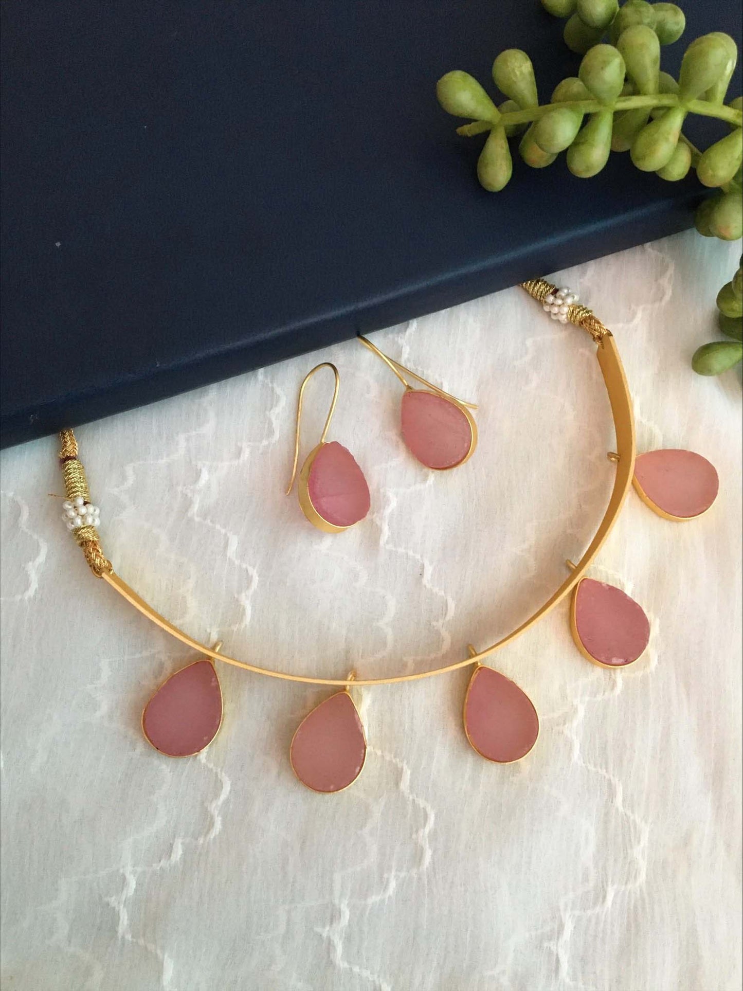 Rylee Druzy Stone Necklace Set
