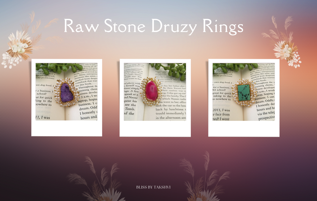 Raw Stone Druzy Rings