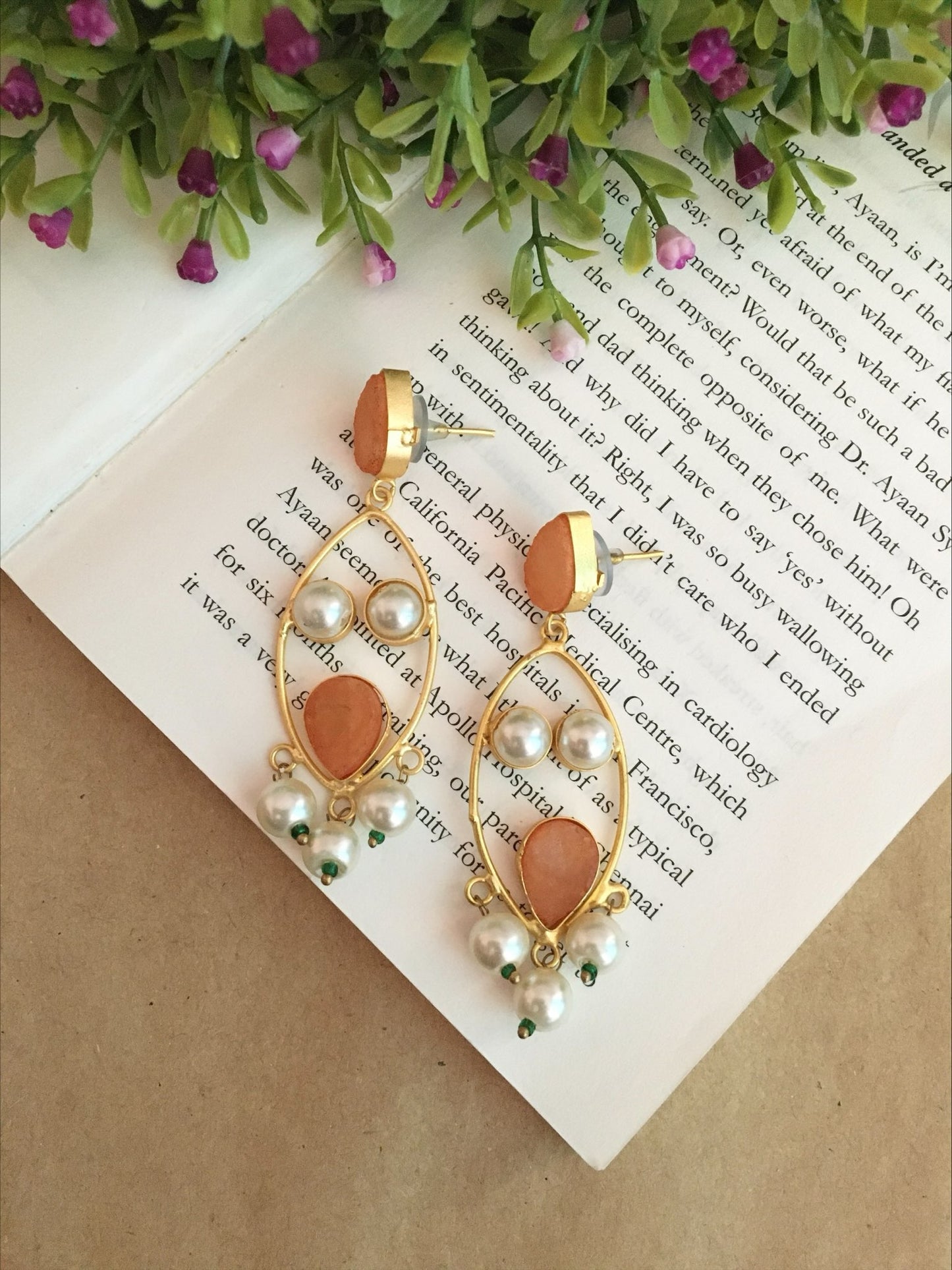 Zoya Raw Stone Druzy Earrings