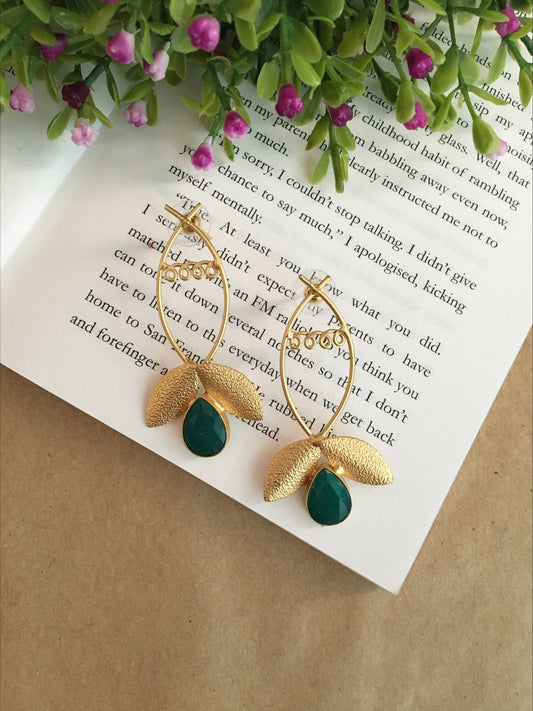 Dual Petal long Hook Earrings