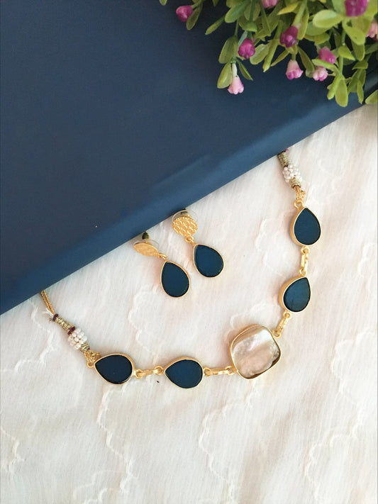 Gold Plated Handcrafted Druzy Stone Necklace