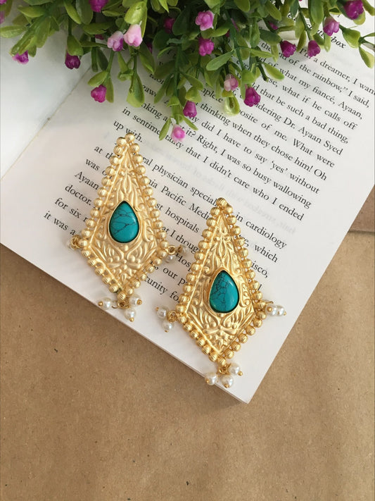 Hazel Rhombus Druzy Earrings