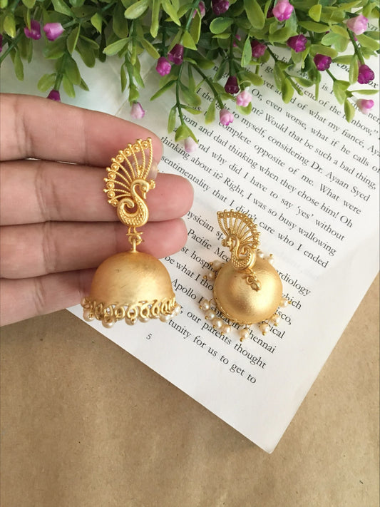 Nilu Peacock Jhumka Earrings