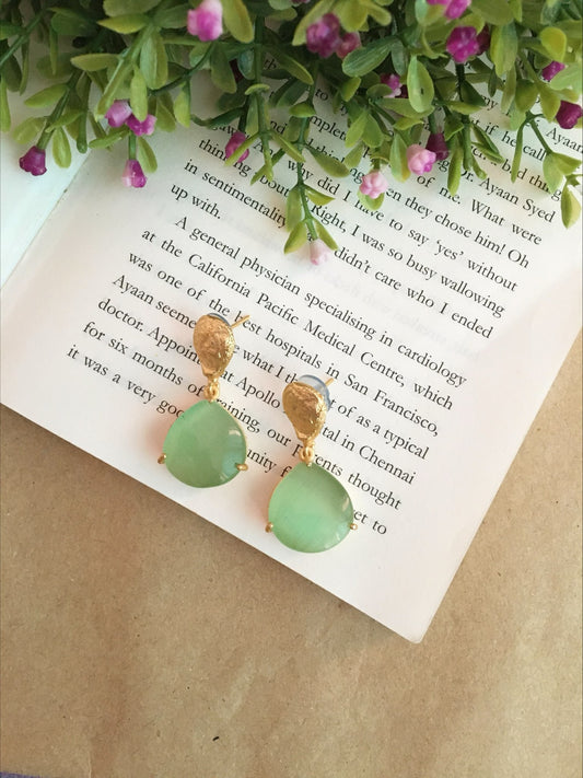 Bubbly Coin Stone Earrings
