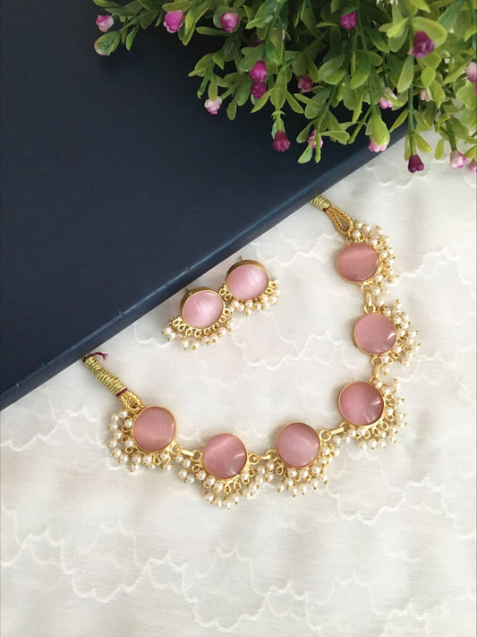 Carly Half Pearl Necklace Set