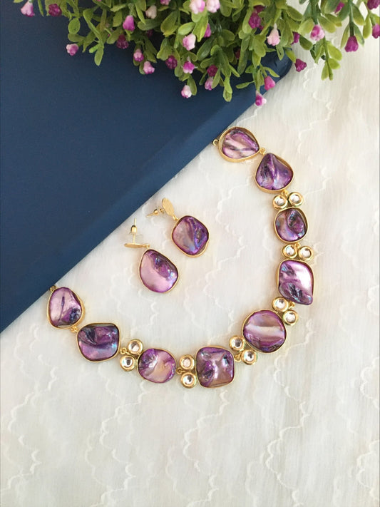Martha Purple Baroque Pearl Statement Necklace