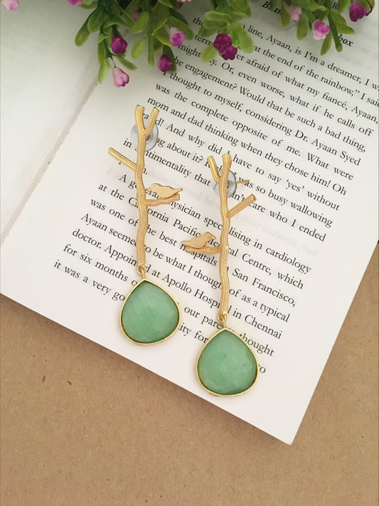 One Stem Stone Earrings