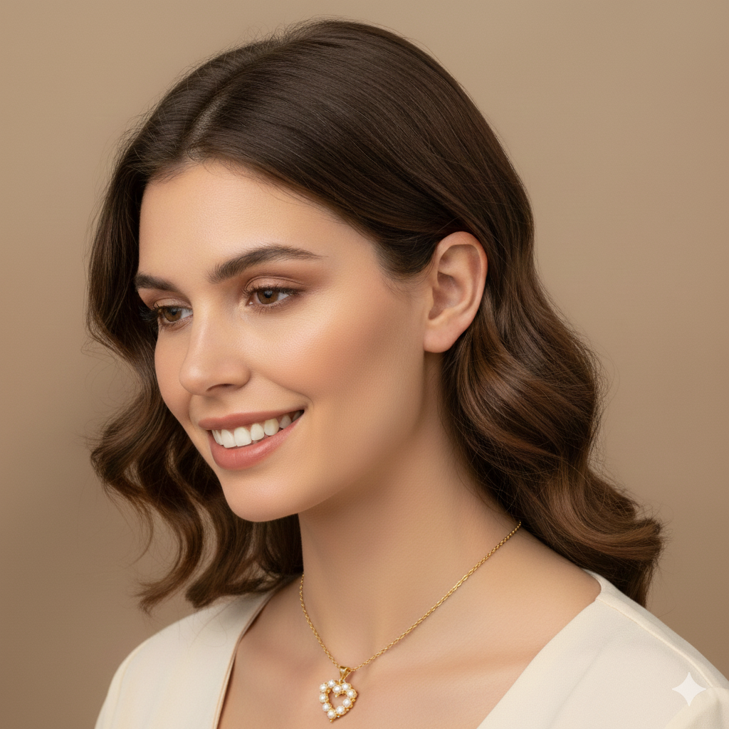 Heart Pearl Pendant Necklace