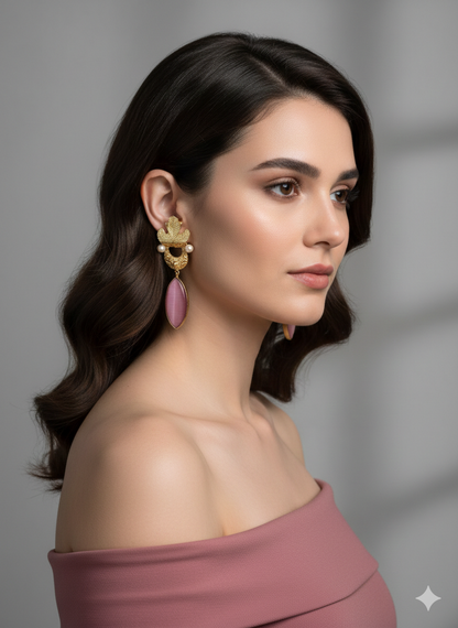Alayna Gold Leaf Drop Earrings