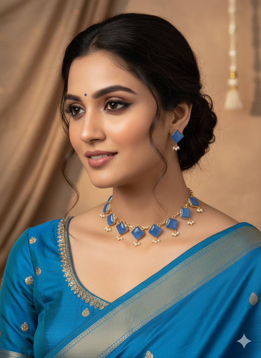 Enamel Square Charm Necklace