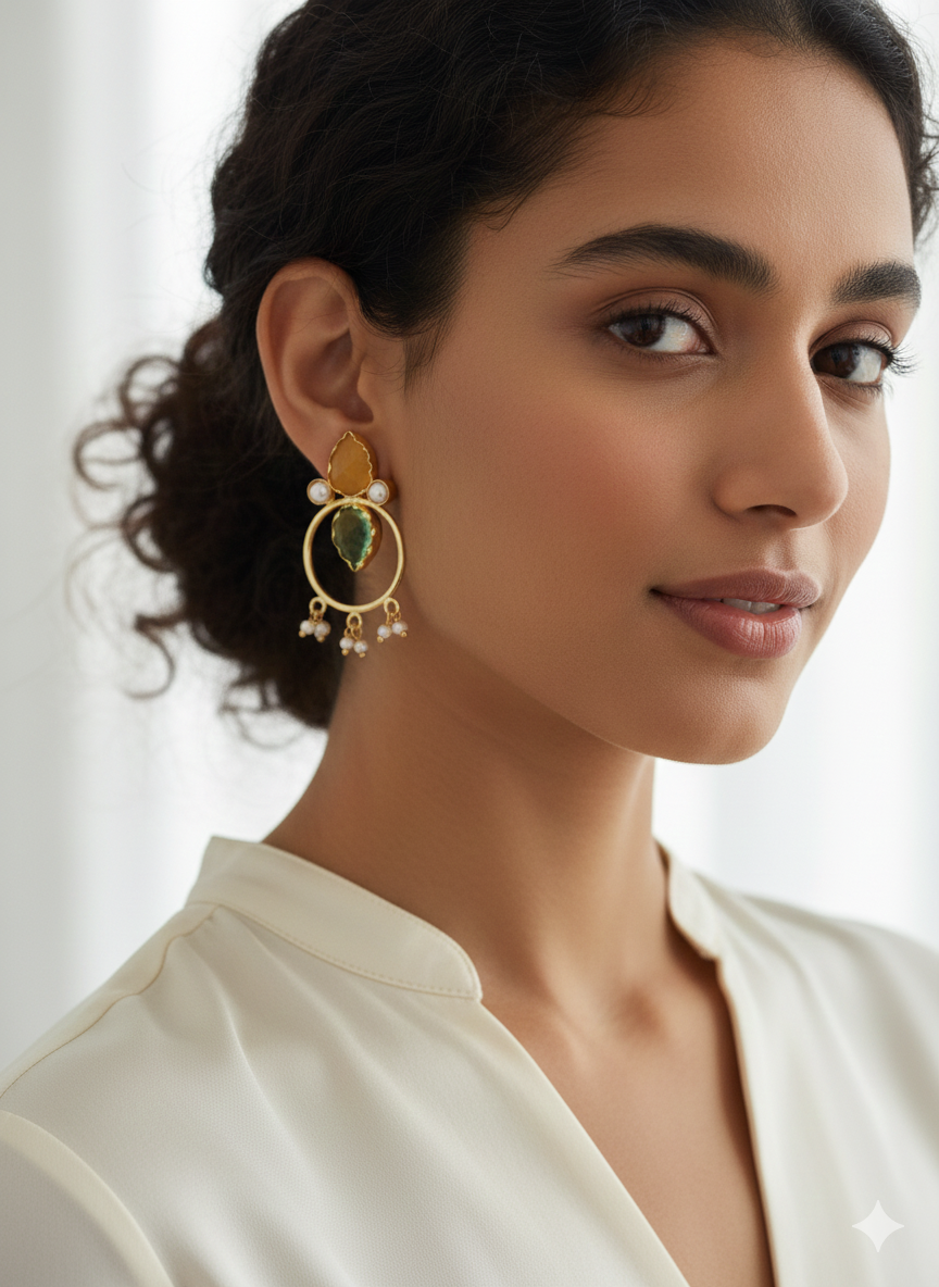 Dual Stone Pearl Drop