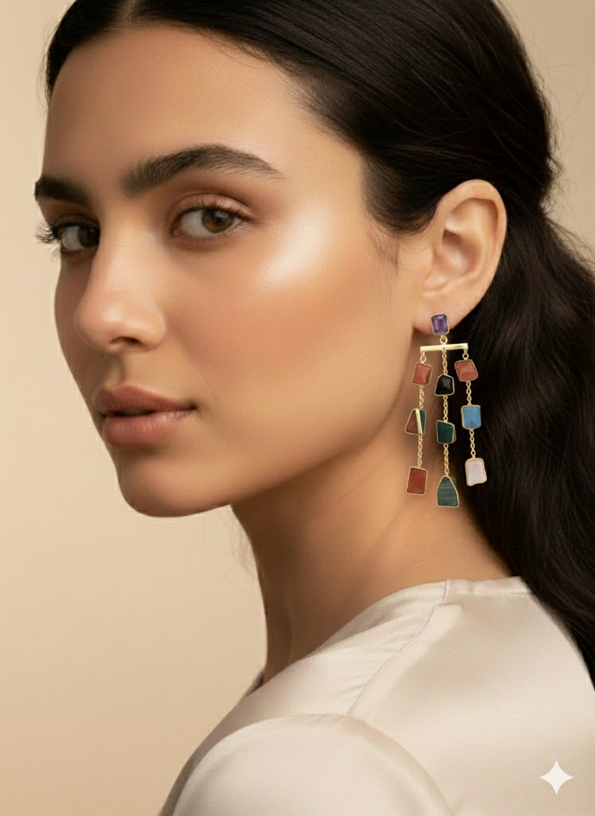 Multi-Stone Drop Earrings