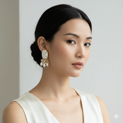 Ivory Pearl Cascade Earrings