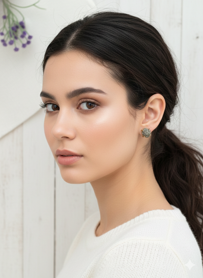 Raw Stone Stud Earrings