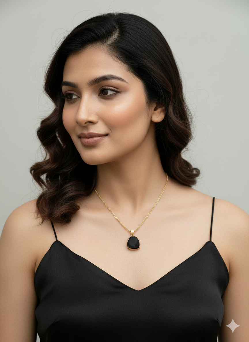 Chain with Black Stone Pendant