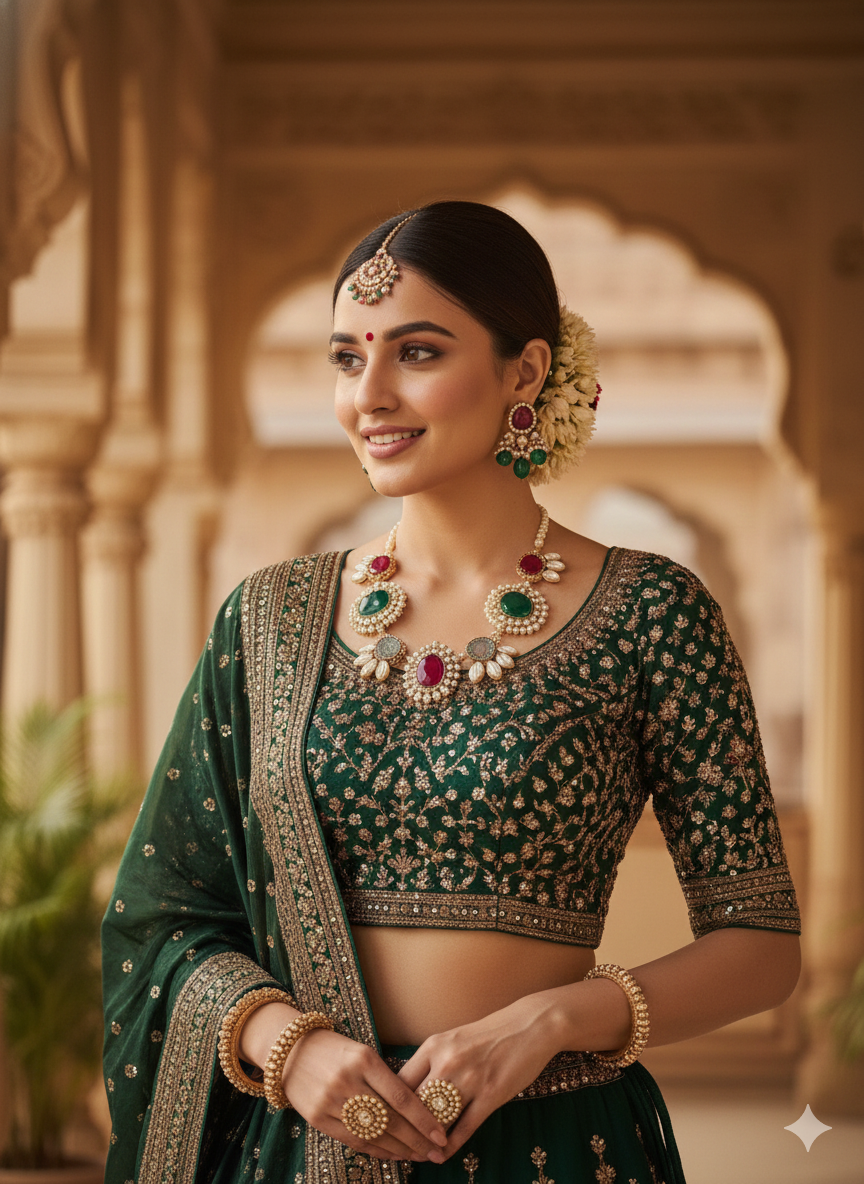 Festive Halo-Design Necklace Set | BlissByTakshvi