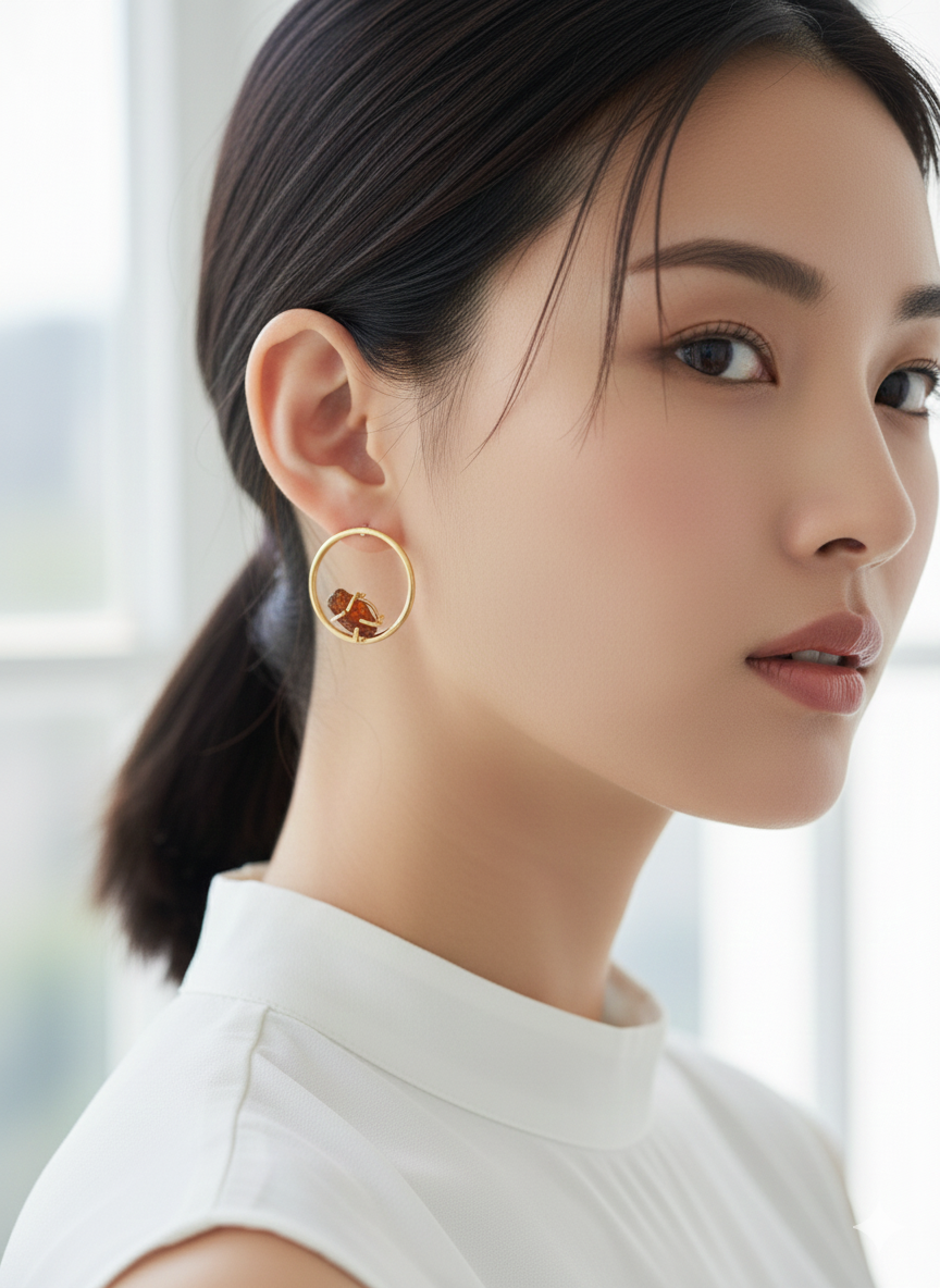 Ethereal crystal Stone Hoops