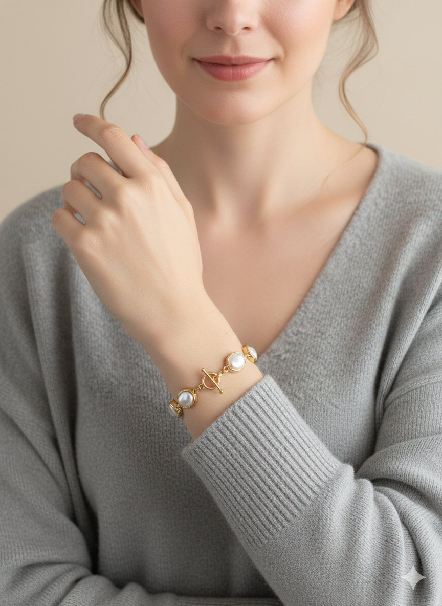 Organic Pearl-Shaped  Bracelet