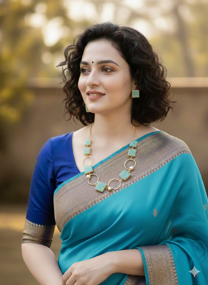 Amazonite Geometric Necklace Set