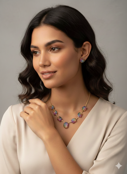 Multi-Color Natural Stone Jewelry Set