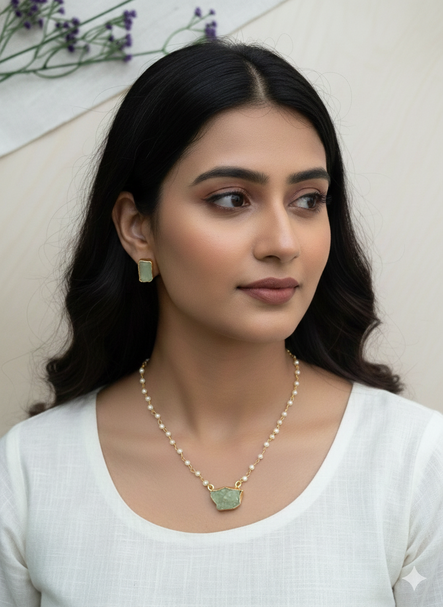 Raw Green  Pearl  Set