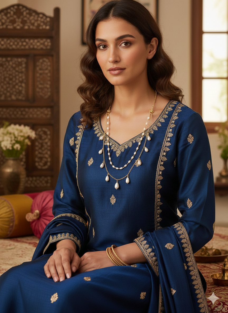 Layered Pearl & Gold Necklace