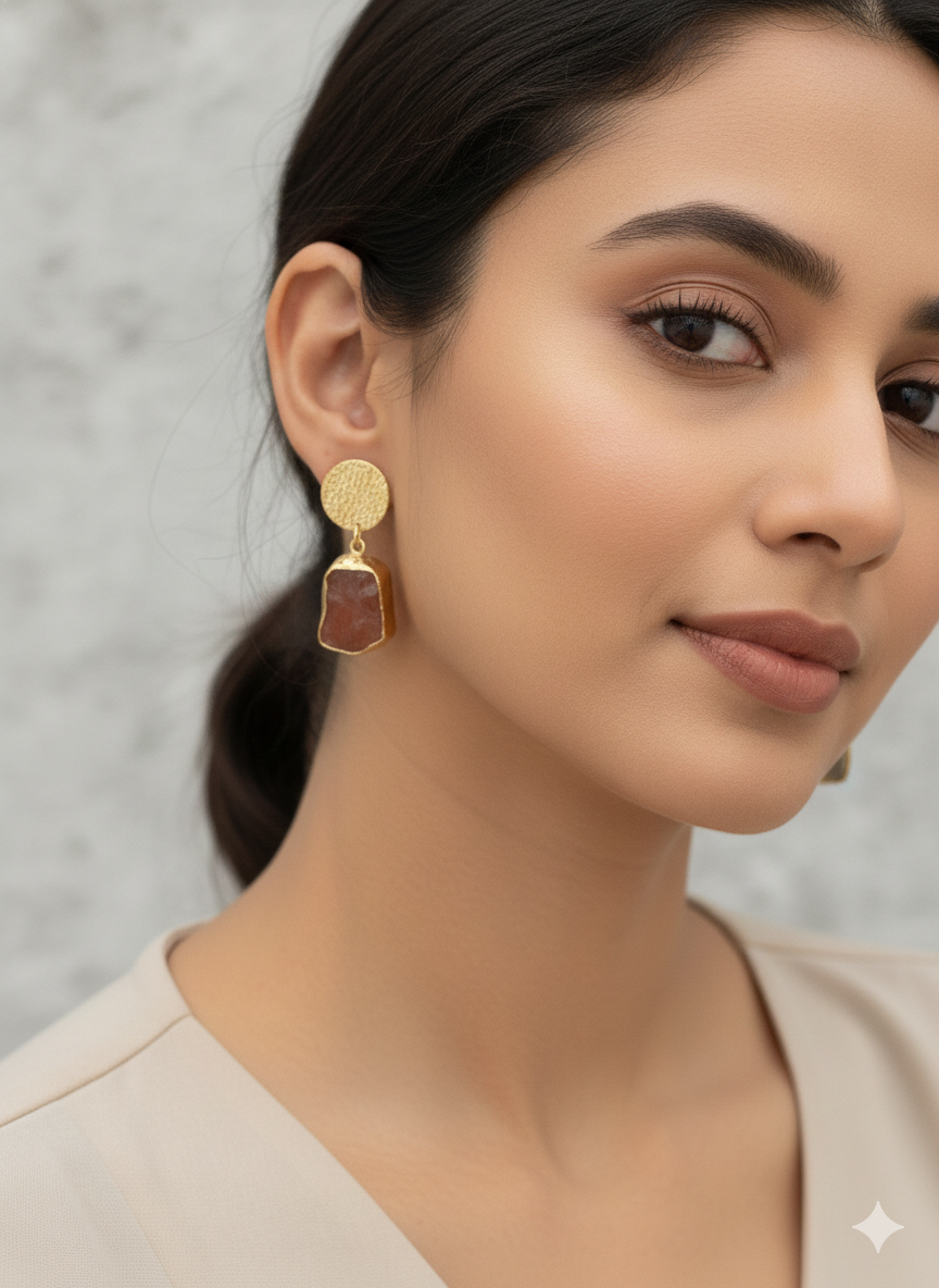 Carnanian Stone Drop Earrings
