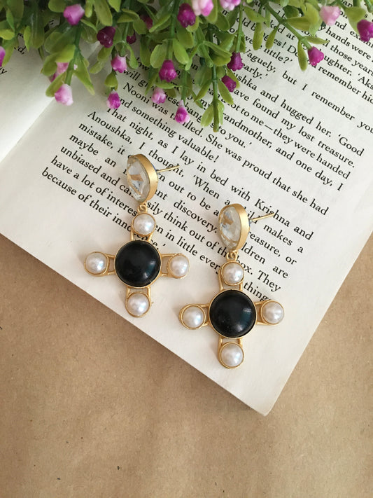 Lia Stone and Pearl Earrings