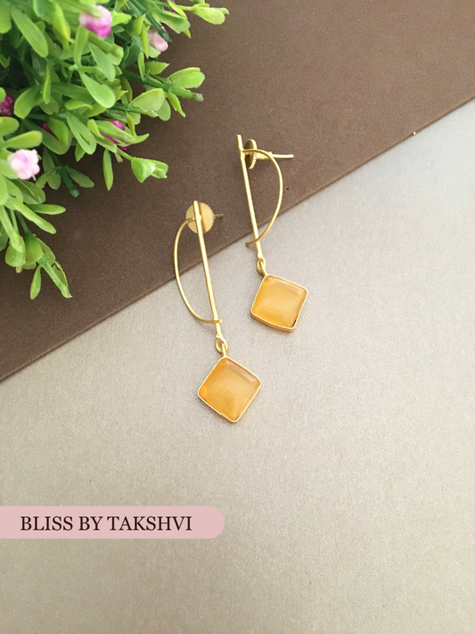 Khushi Golden Textured Drop Earring