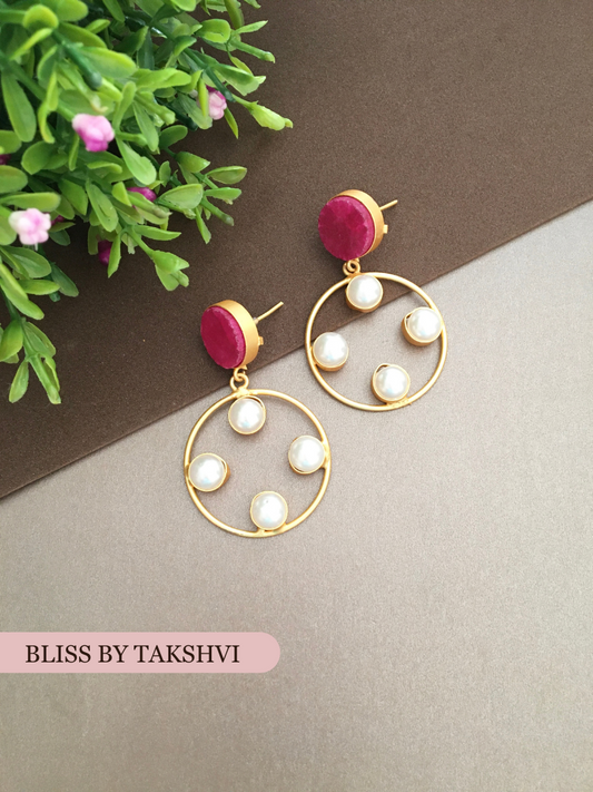 Laxmi Round Pearl Drop Earring