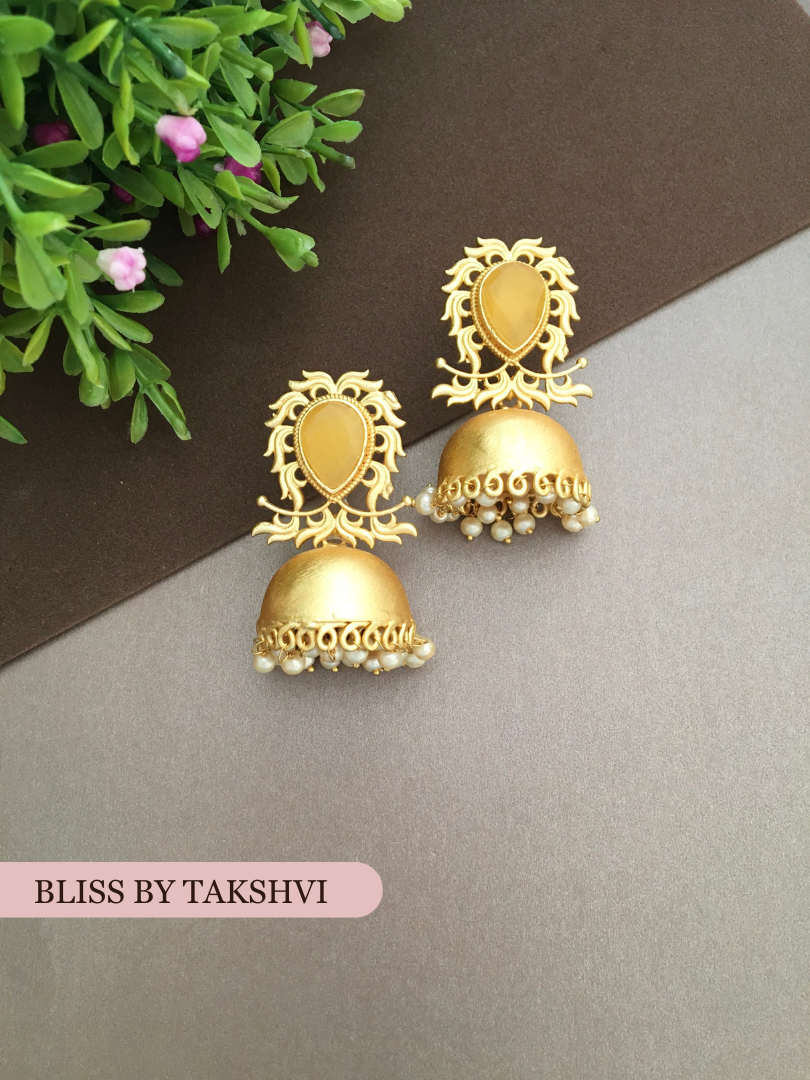 Akanksha Golden Jhumki Earring