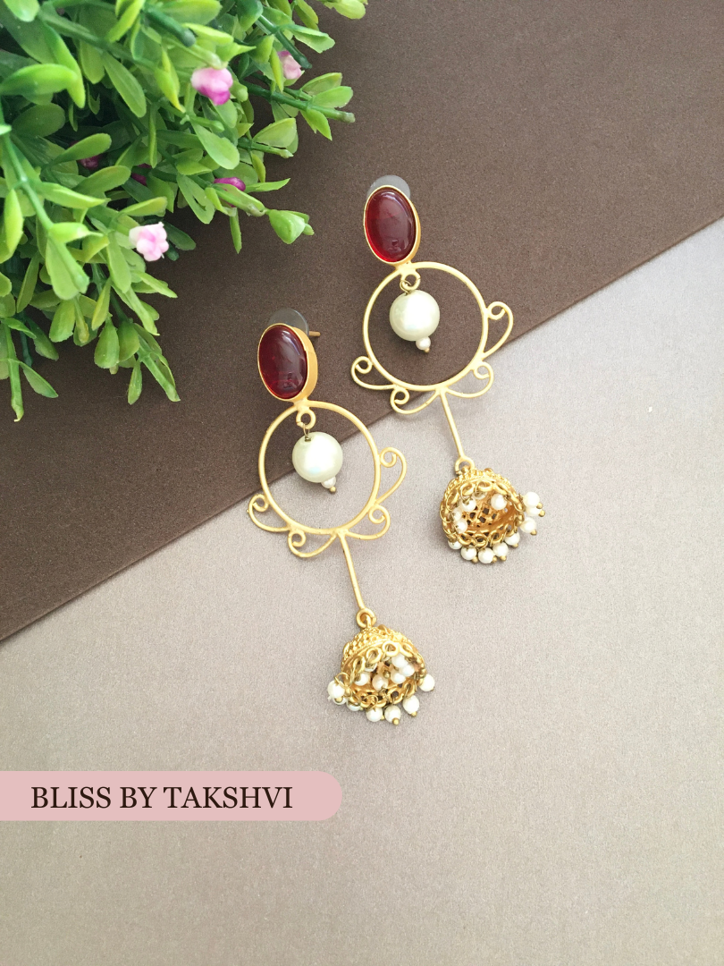 Golden Long Drop Jhumki Earring