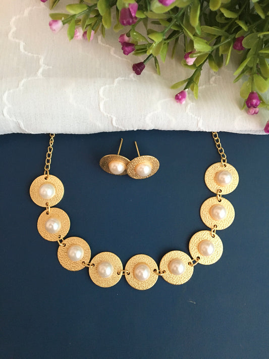 Coin Pearl Necklace Set