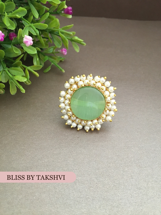 Jivika Cluster Pearl Adjustable Ring