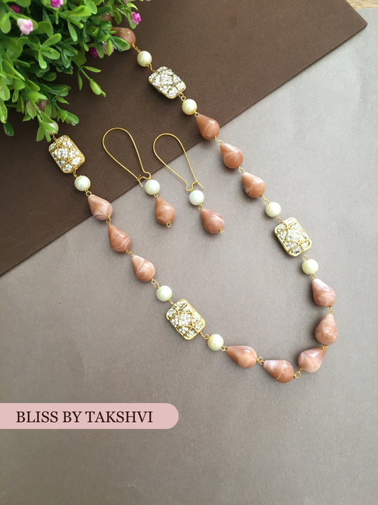 Pearl Drop Mala With Drop Earring