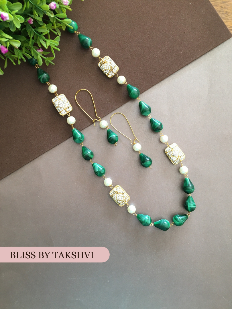 Pearl Drop Mala With Drop Earring